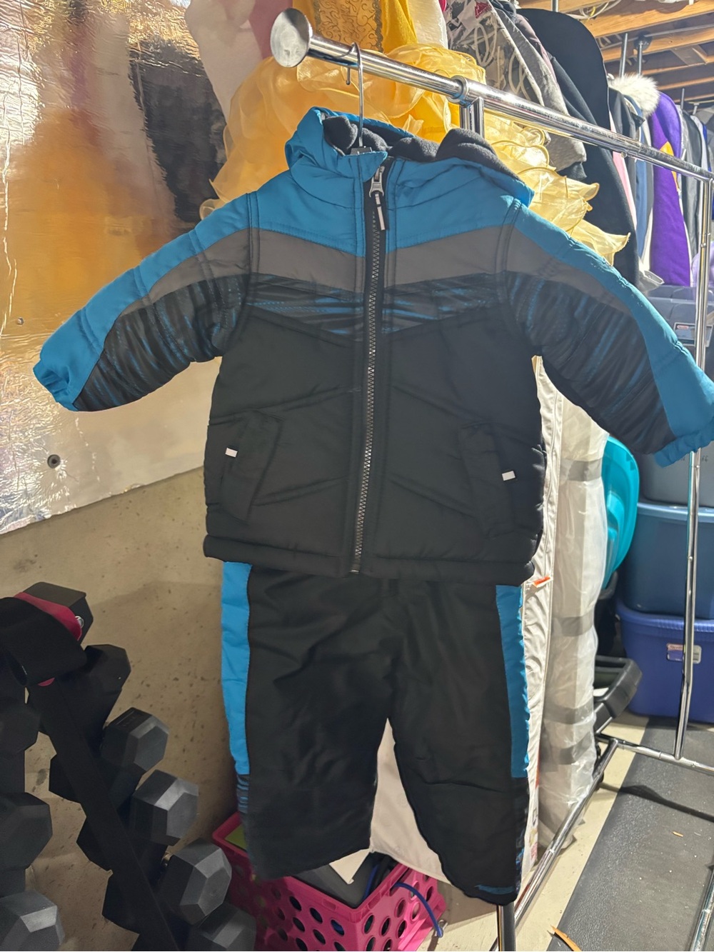 Pacific Trail Black Kids Snow Bibs with Blue Trim